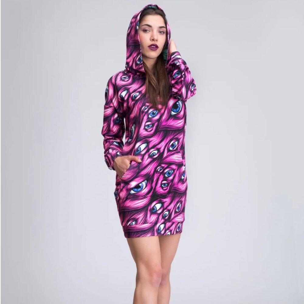 Badinka I see you hoodie dress [pink]